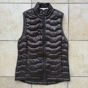 Ariat Vest Womens XS Brown Full Zip Ideal Duck Down Puffer Packable Lightweight